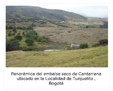 Panoramica de embalse seco Cantarrana en la localidad de tunjuelito