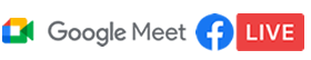 Imagen logo google meet y Facebook Live