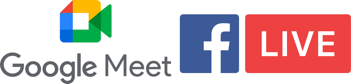 Imagen logo google meet y Facebook Live