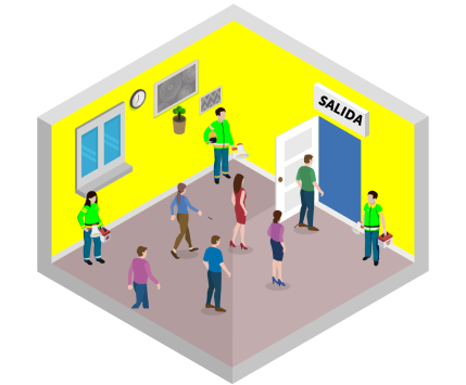 Imagen personas evacuando vivienda