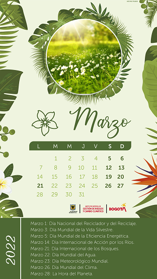 Calendario actividades Marzo 2022